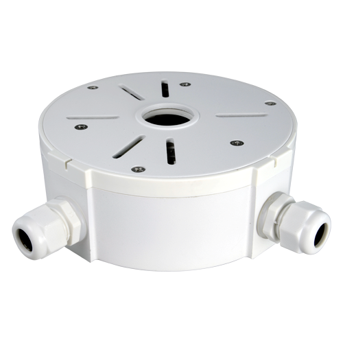 Boite de connexions - Pour caméras compactes ou dômes - Convient pour une utilisation en extérieur - Installation dans un plafond ou un mur - Couleur blanche - Passe câbles / Multiples orifices