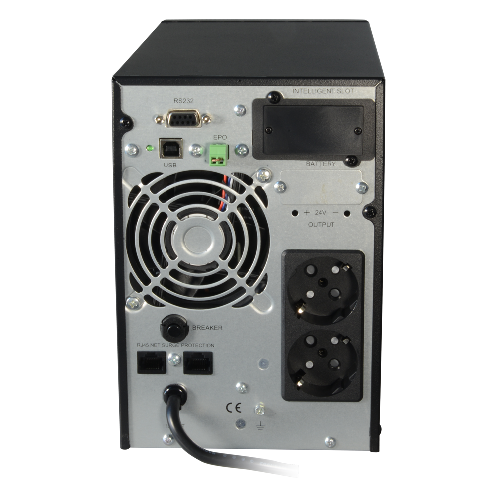 Onduleur online Puissance 1000VA/900W Entrée 200~240 Vac / Sortie 200~240 Vac 2 sorties SAI/UPS protégées Temps de recharge 4~5 h 2 batteries plomb-acide scellées