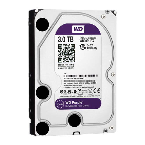 Disque dur Western digital Purple  3 TB 3,5 SATA 6Gbs 64MB BULK