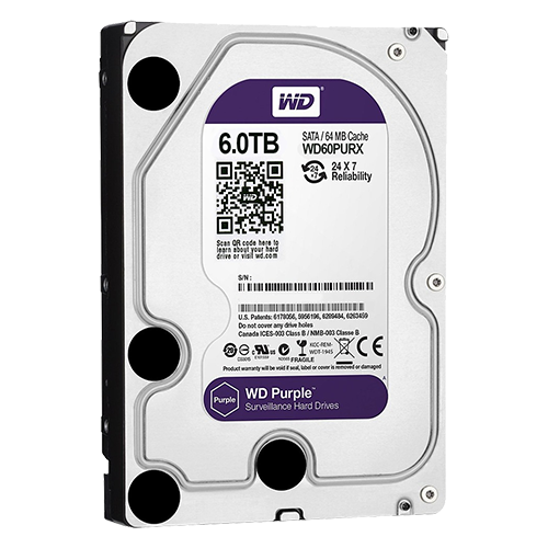 Disque dur Western digital Purple  6 TB 3,5 SATA 6Gbs 64MB BULK